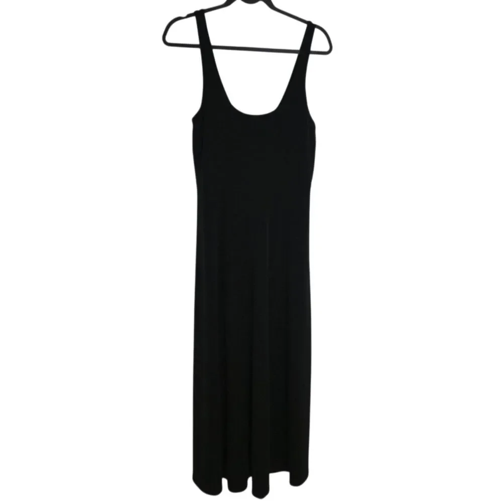 J Crew Dress Sleeveless Black Size Medium Jersey Preppy Career Office Casual
